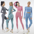 Custom 2021 Seamless Back Hollow Eco Friendly Yoga Wear Private Label Fitness Yoga Suit Set